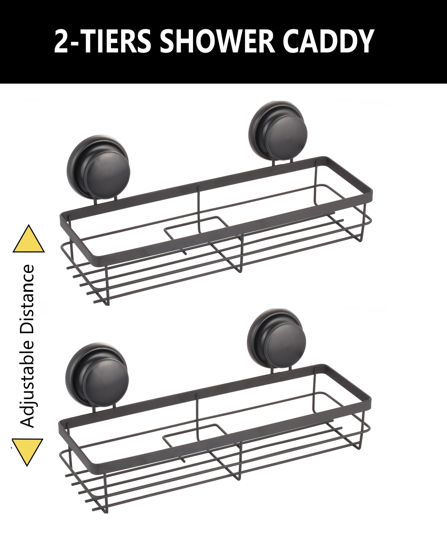2 Pack Corner Shower Caddy Shelf Rack, 34x10x12 cm, No-Drilling, Rustproof