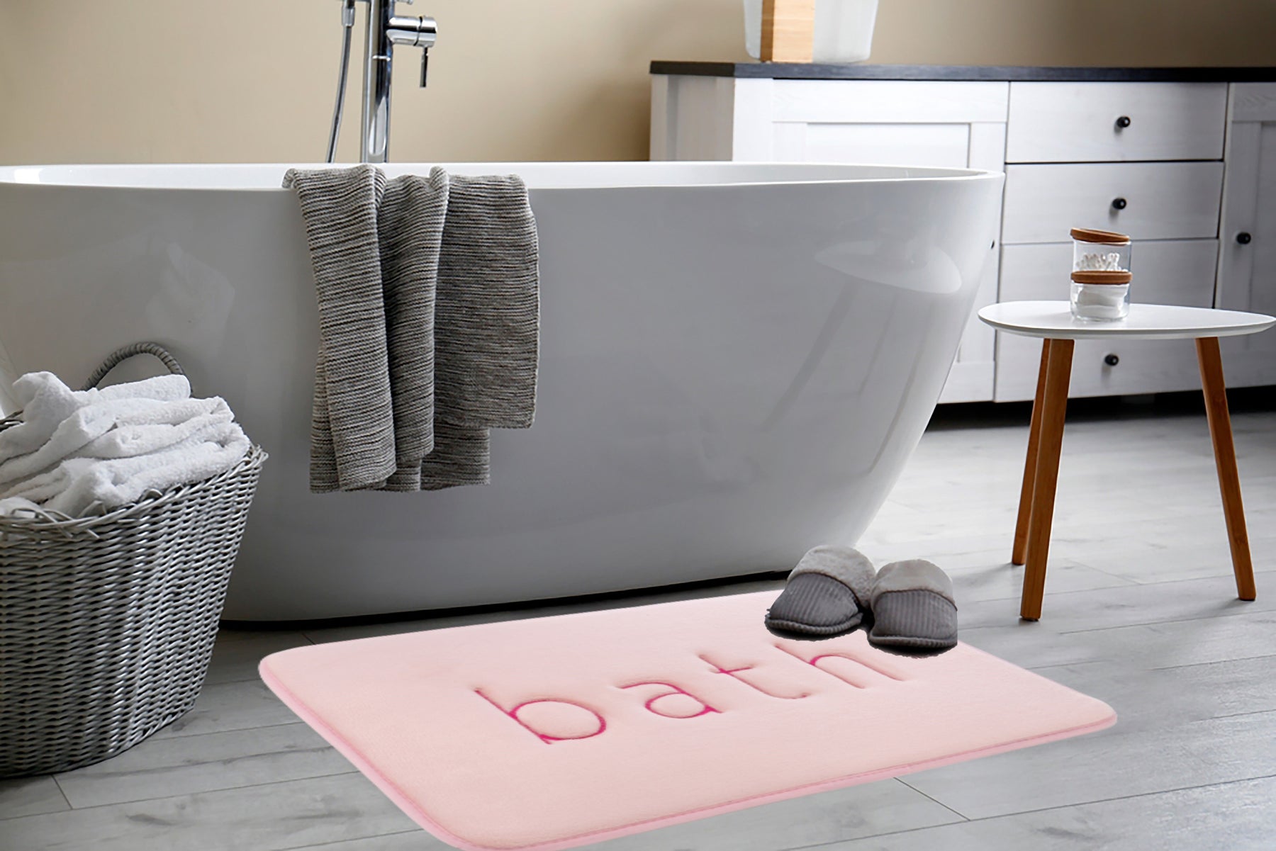 Extra Thick Memory Foam Bath Rug Mat, 60 x 40 cm, Pink, Ultra Absorbent Velvet - SuperSaverAU - view 3
