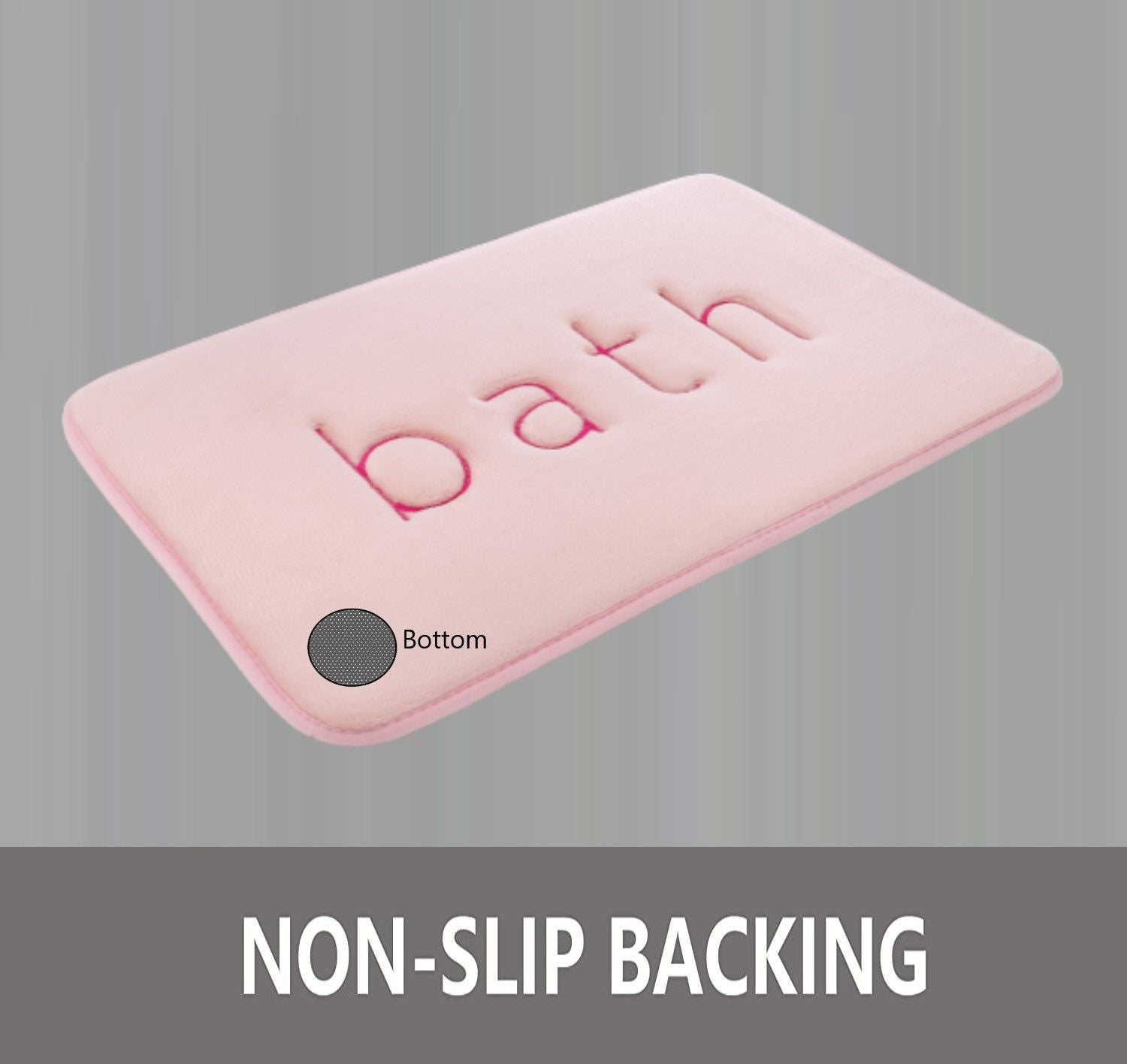 Extra Thick Memory Foam Bath Rug Mat, 60 x 40 cm, Pink, Ultra Absorbent Velvet - SuperSaverAU - view 6
