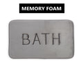 Extra Thick Memory Foam Bath Rug Mat 60 x 40 cm, Grey - Luxurious Velvet, Ultra Absorbent - SuperSaverAU - view 2