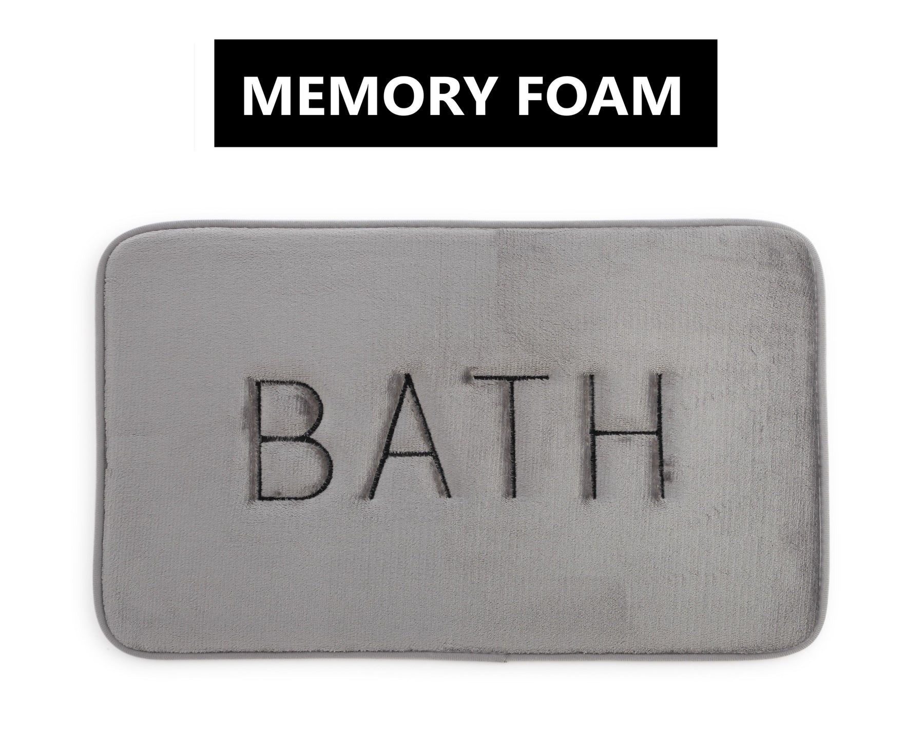 Extra Thick Memory Foam Bath Rug Mat 60 x 40 cm, Grey - Luxurious Velvet, Ultra Absorbent - SuperSaverAU - view 2