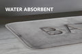Extra Thick Memory Foam Bath Rug Mat 60 x 40 cm, Grey - Luxurious Velvet, Ultra Absorbent - SuperSaverAU - view 5