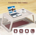 Premium White Foldable Laptop Bed Desk for Home Office
