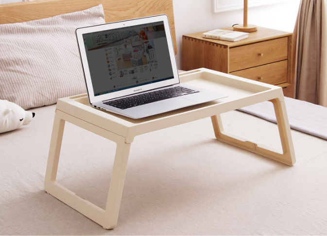 Premium White Foldable Laptop Bed Desk for Home Office