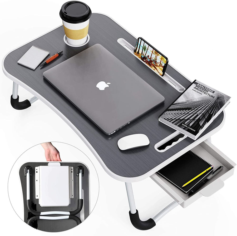 Premium Foldable Laptop Bed Desk with Storage 60x40x26cm