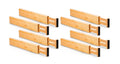 Premium Bamboo Adjustable Kitchen Drawer Dividers - Large, 8 Pack