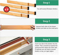 Premium Bamboo Adjustable Kitchen Drawer Dividers - Large, 8 Pack