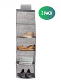 Premium 5-Tier Hanging Closet Organiser - Grey, 2 Pack