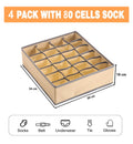 Premium Fabric Drawer Organiser Storage Boxes - Beige, 4 Pack