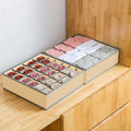 Premium Fabric Drawer Organiser Storage Boxes - Beige, 4 Pack