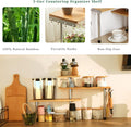 CARLA HOME 3 Tier Corner Shelf 68x38x18 cm, Bamboo Spice Rack with Hooks - SuperSaverAU - view 4