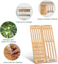 CARLA HOME Foldable Bamboo Dish Drying Rack, 44.5 x 1 x 27 cm, Eco-Friendly - SuperSaverAU - view 2