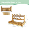 CARLA HOME Bamboo Baby Bottle Drying Rack with Brush - 18 x 36 x 17cm