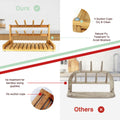CARLA HOME Bamboo Baby Bottle Drying Rack with Brush - 18 x 36 x 17cm