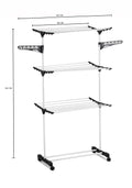 CARLA HOME 3 Tier Folding Clothes Laundry Drying Rack 165x140x57 cm, Portable - SuperSaverAU - view 6