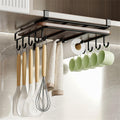 Premium Under Cabinet Cutting Board Holder with Hooks - Stainless Steel