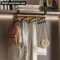 Premium Under Cabinet Cutting Board Holder with Hooks - Stainless Steel