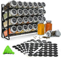 Premium 4-Tier Spice Rack Organiser with 28 Jars & Labels