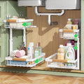 Premium 2-Tier Under Sink Organiser with Slide Rail - 41 x 36 x 30cm