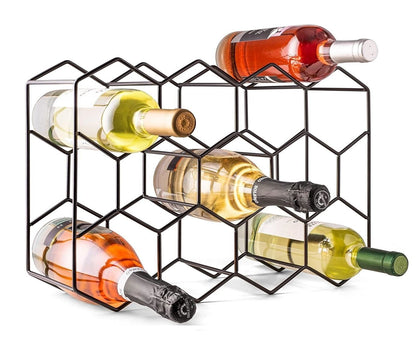 14-Bottle Freestanding Modern Metal Countertop Wine Rack