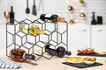 14-Bottle Freestanding Modern Metal Countertop Wine Rack - SuperSaverAU - view 2