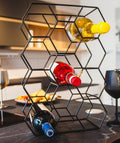 14-Bottle Freestanding Modern Metal Countertop Wine Rack - SuperSaverAU - view 3