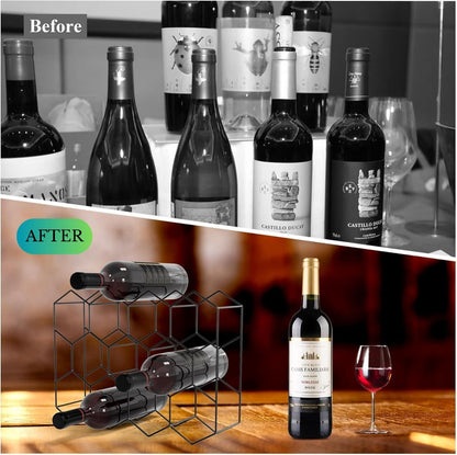 14-Bottle Freestanding Modern Metal Countertop Wine Rack