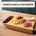 Premium Bamboo Chopping Board with Stainless Steel Trays - 42 x 30cm