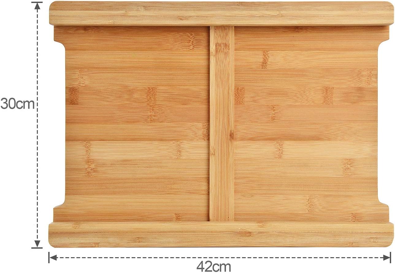 Premium Bamboo Chopping Board with Stainless Steel Trays - 42 x 30cm