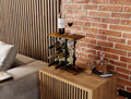 Wine Rack Countertop Holder for 6 Bottles & 2 Glasses - Wooden & Metal - SuperSaverAU - view 4