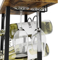 Wine Rack Countertop Holder for 6 Bottles & 2 Glasses - Wooden & Metal - SuperSaverAU - view 6