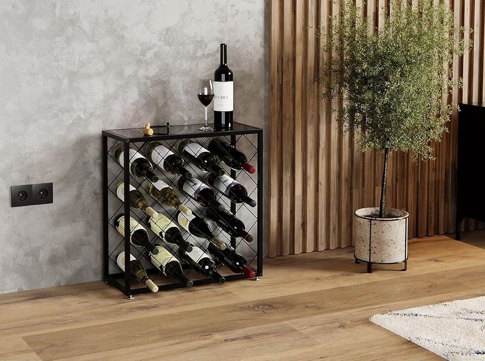 Freestanding Metal Wine Rack for 25 Bottles - Modern Design - SuperSaverAU - view 5