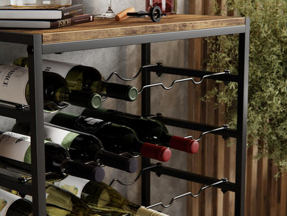 Sturdy 6-Tier Wine Rack Holds 30 Bottles with Wood Top