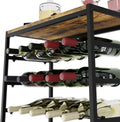 CARLA HOME 6 Tier Freestanding Wine Rack 30 Bottle with Wood Countertop