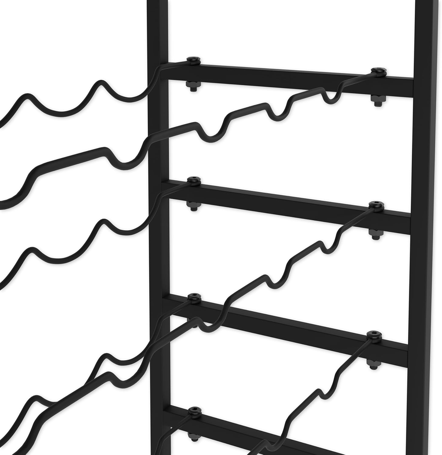CARLA HOME 6 Tier Freestanding Wine Rack 30 Bottle with Wood Countertop