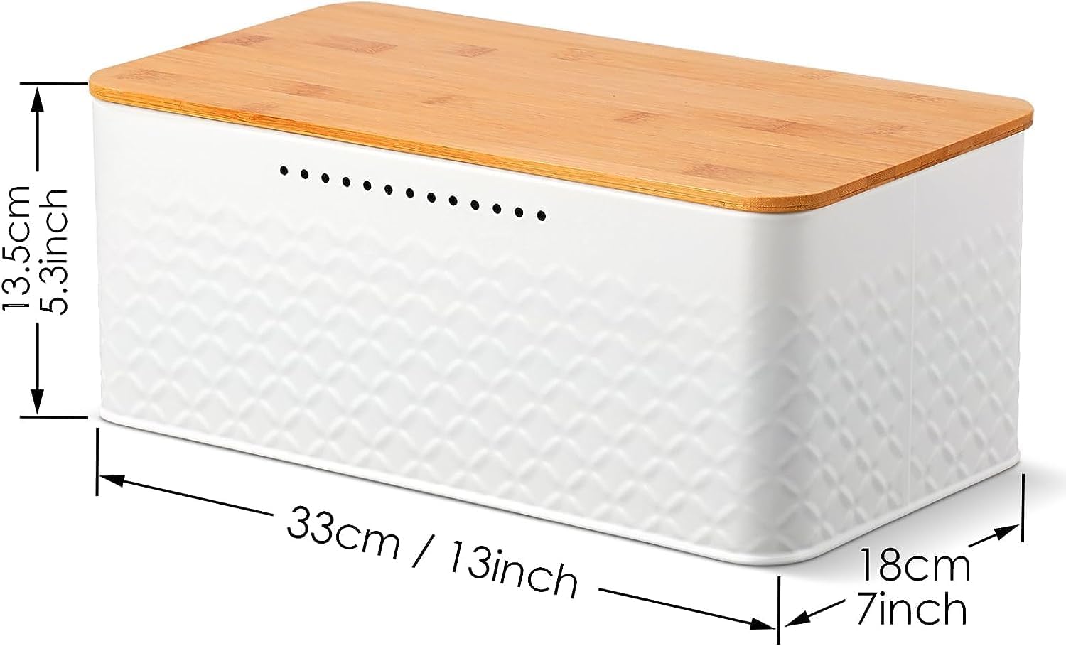 Premium Bread Bin with Bamboo Lid & Chopping Board - Black