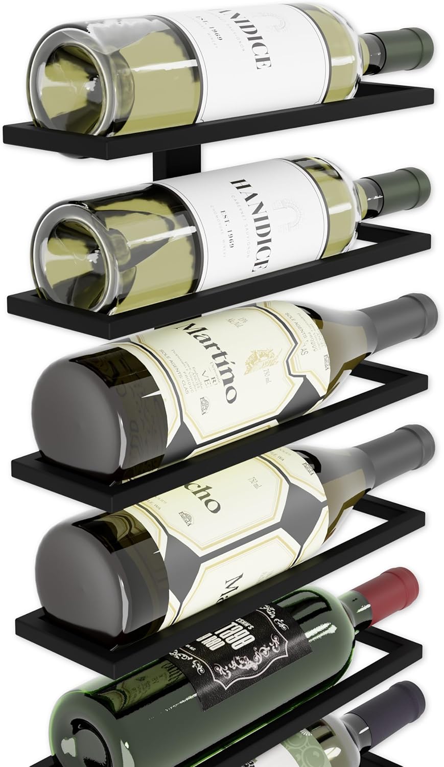 Metal Wall-Mounted Wine Rack for 10 Bottles