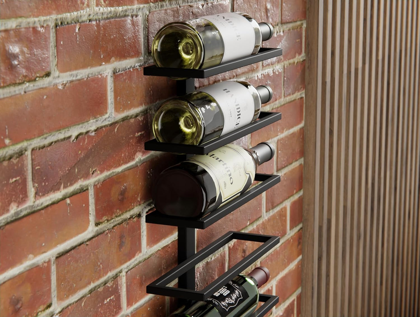 Metal Wall-Mounted Wine Rack for 10 Bottles
