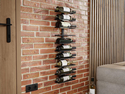 Metal Wall-Mounted Wine Rack for 10 Bottles
