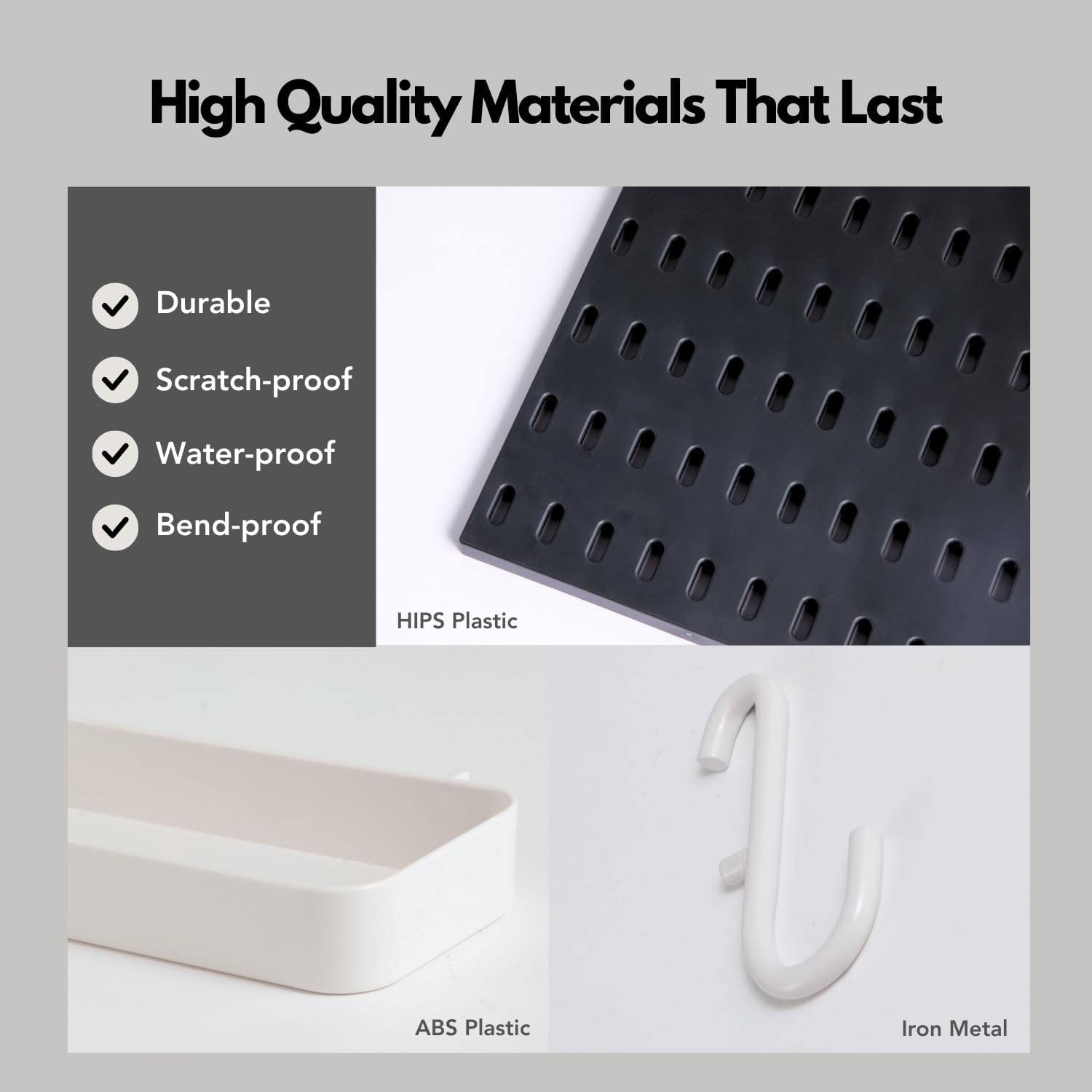 Premium Pegboard Combination Kit with 18 Accessories - 4 Boards