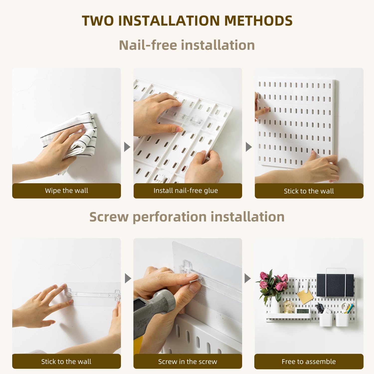 Premium Pegboard Combination Kit with 18 Accessories - 4 Boards