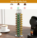 Premium 40 Pod Rotating Coffee Capsule Holder for Nespresso Pods