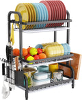 Premium 3-Tier Dish Drying Rack with Utensil & Cutting Board Holder