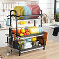 Premium 3-Tier Dish Drying Rack with Utensil & Cutting Board Holder