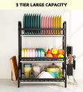 Premium 3-Tier Dish Drying Rack with Utensil & Cutting Board Holder