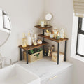 Premium 3-Tier Wooden Corner Shelf with Stainless Steel Legs