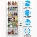 Premium 6-Tier Over Door Pantry Organiser with Adjustable Baskets