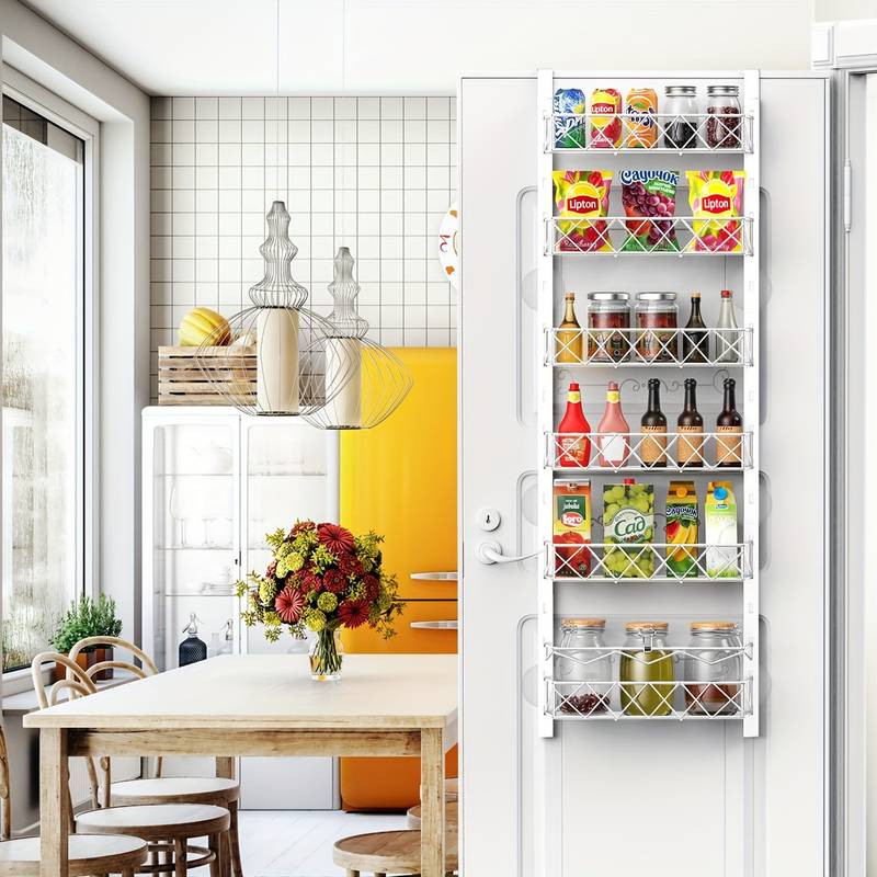 Premium 6-Tier Over Door Pantry Organiser with Adjustable Baskets