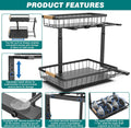 CARLA HOME 2-Tier Under Sink Organiser with Sliding Baskets - 2 Pack
