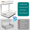 CARLA HOME 2-Tier Under Sink Organiser with Sliding Baskets - 2 Pack